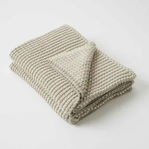 Baxter Throw Taupe/ Cream by Pilbeam