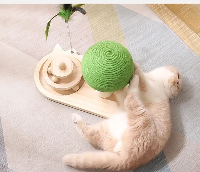 Cat Scratch Post with Double Sisal Balls