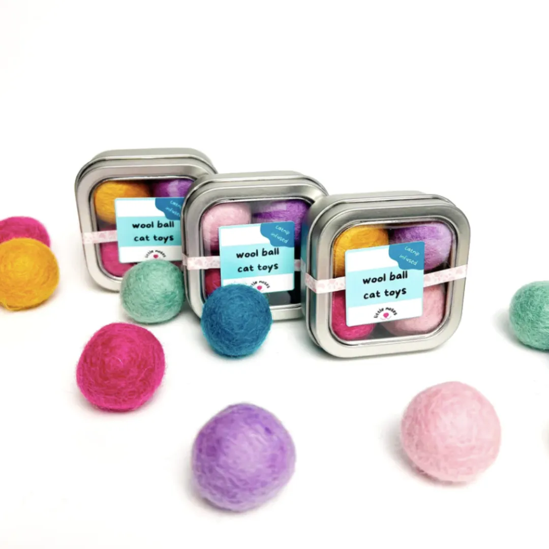 Catnip Infused Wool Ball Toy Set