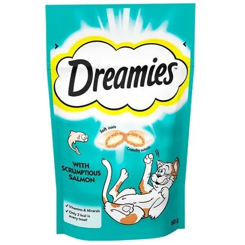 Dreamies Pouch Cat Treats with Scrumptious Salmon 60g