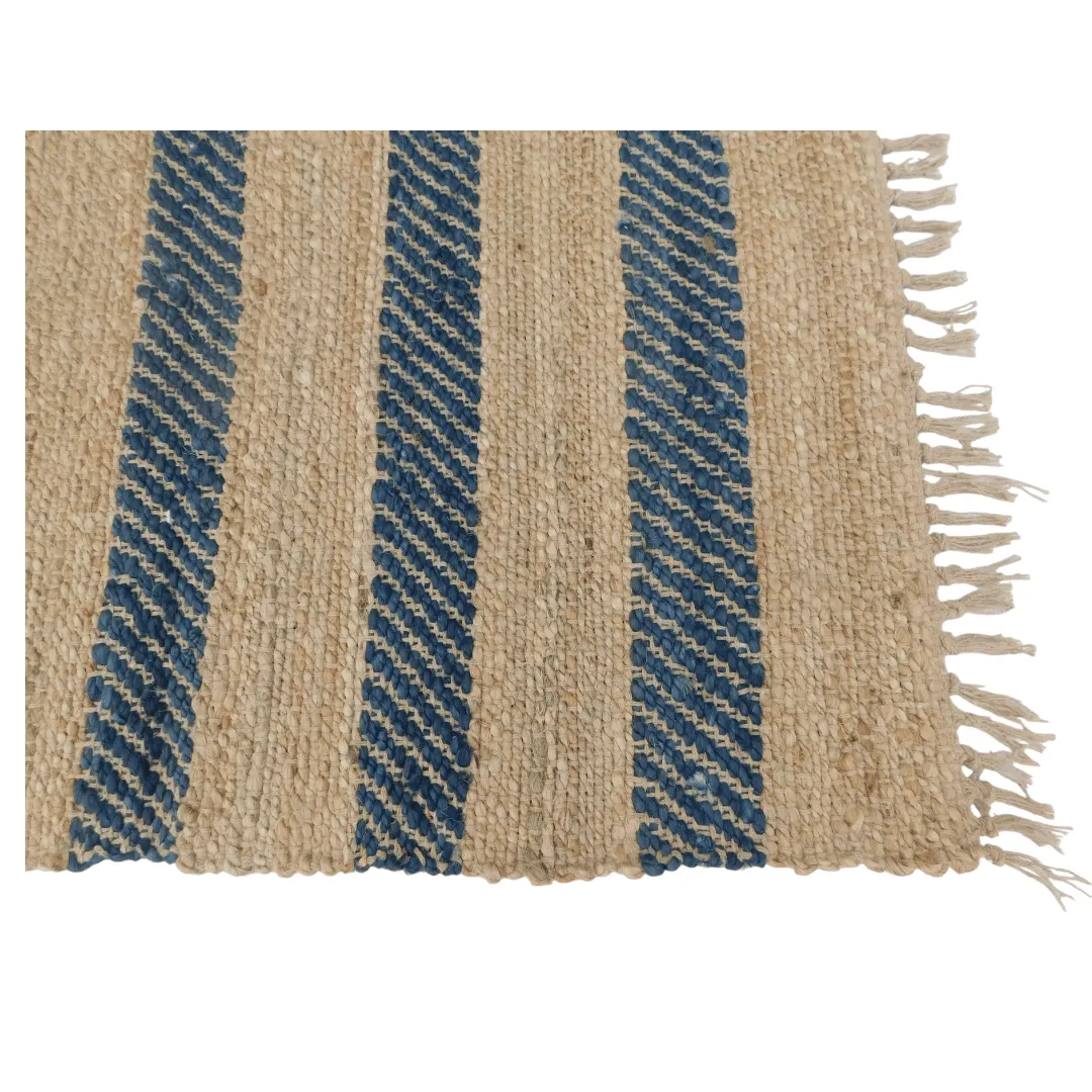 Harvey Cotton Jute Mat - Blue