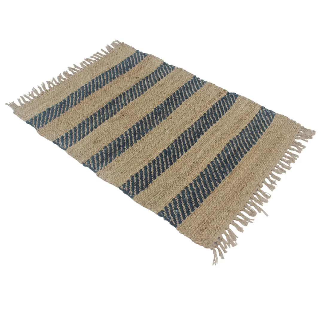 Harvey Cotton Jute Mat - Blue