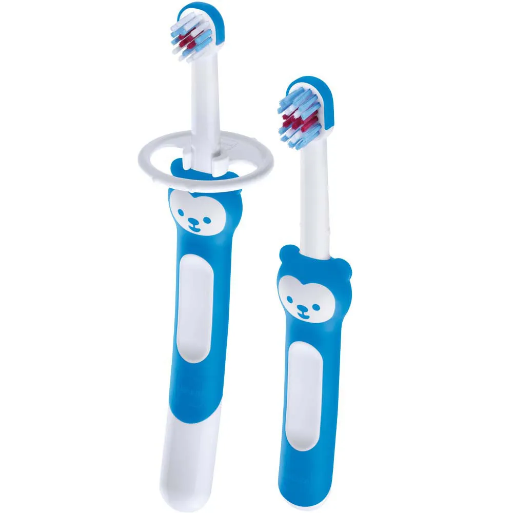 MAM Oral Care Learn To Brush Set With Safety Shield 2 Pack