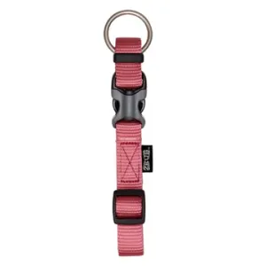 Zeus Adjustable Nylon Dog Collar - Salmon - Small - 1 cm x 22 cm-30 cm (3-8in x 9in-12in)